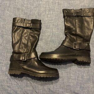 Gentle Souls Black Leather Combat Boots